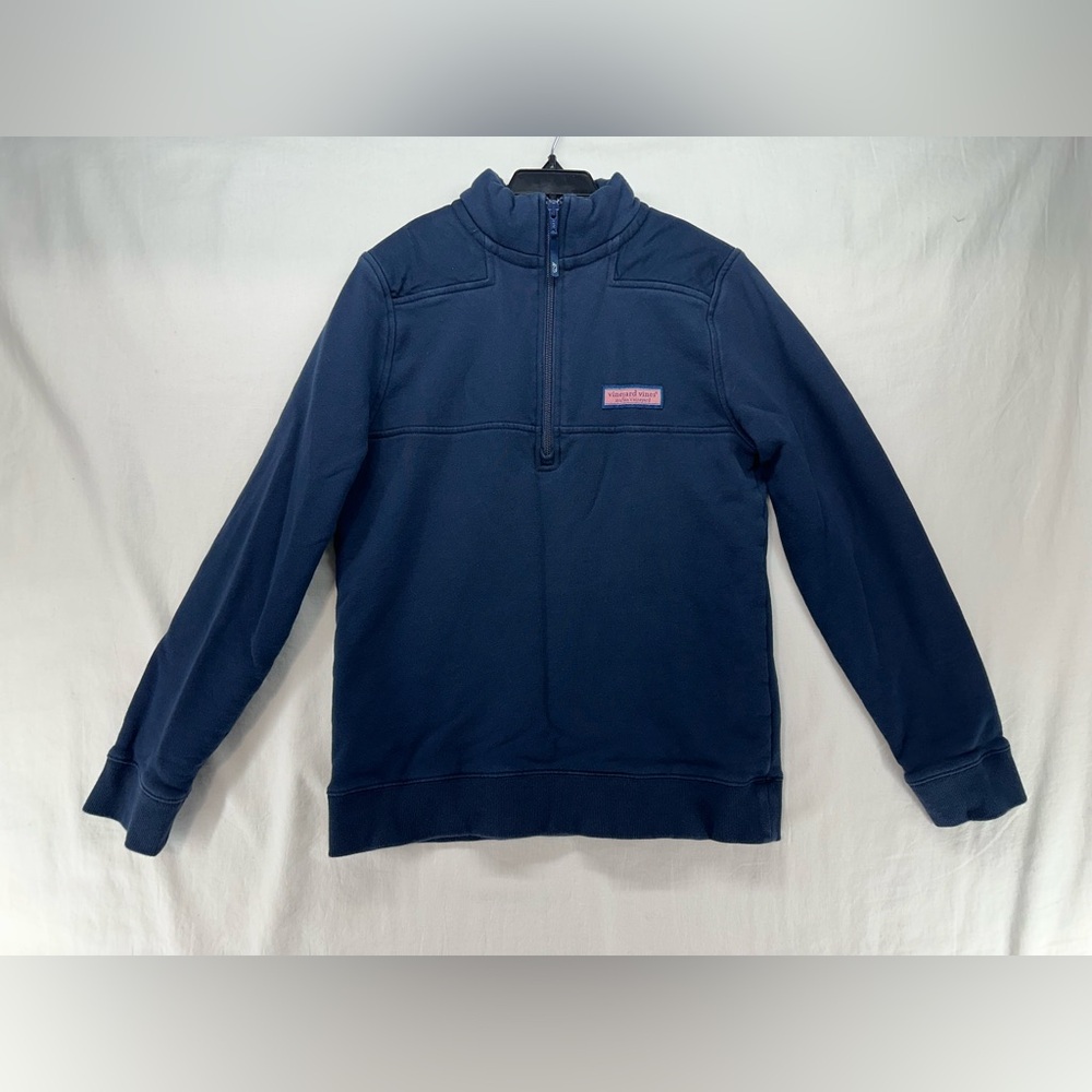 Vineyard Vines Shep Shirt Pullover Sweater Kids Youth 1/4 Zip Blue Unisex Size L